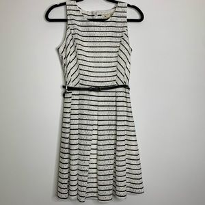 Yumi dress‎ fit and flare skater stripe black white